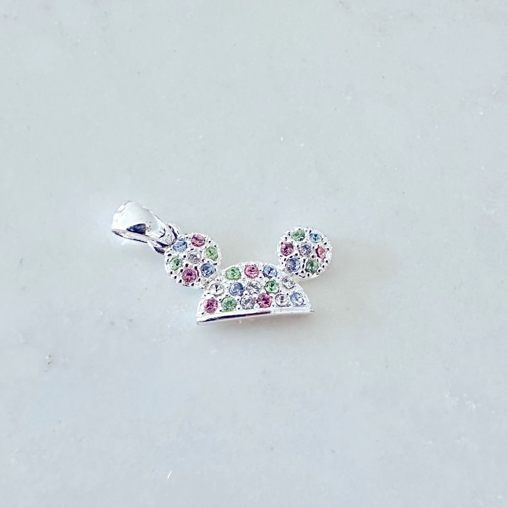 Disney Swarovski Half ear Mickey Mouse Pendant Charm New without tags